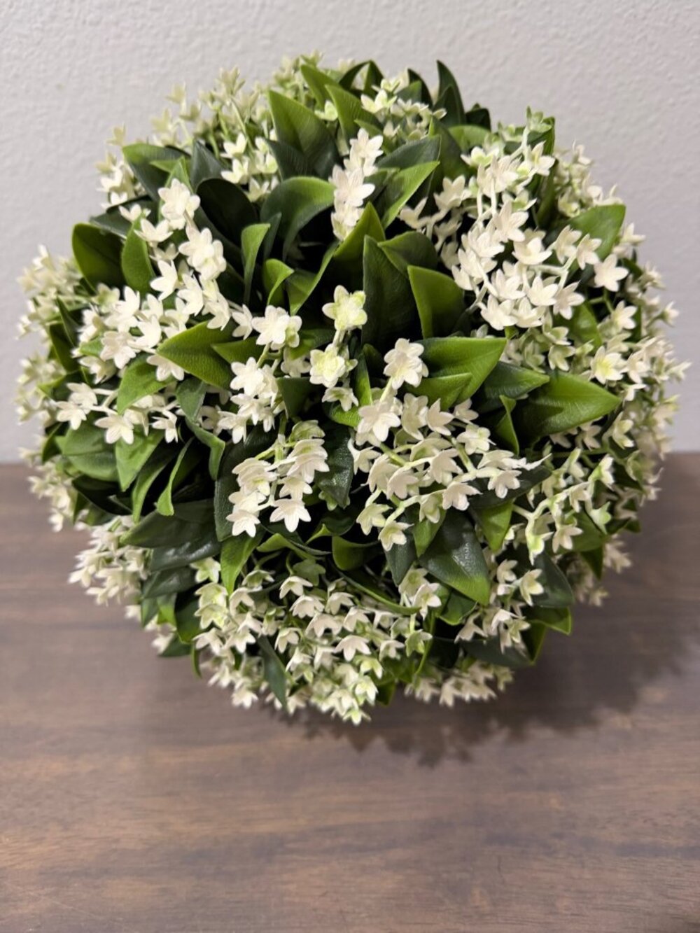 Martha Stewart Topiary Plant Ball White Jasmine 12" High 44" Around Faux Plant